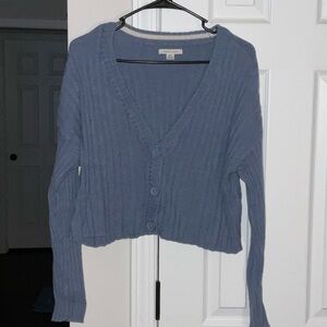 American Eagle Outfitters Slate Blue Button-Up Cardigan
